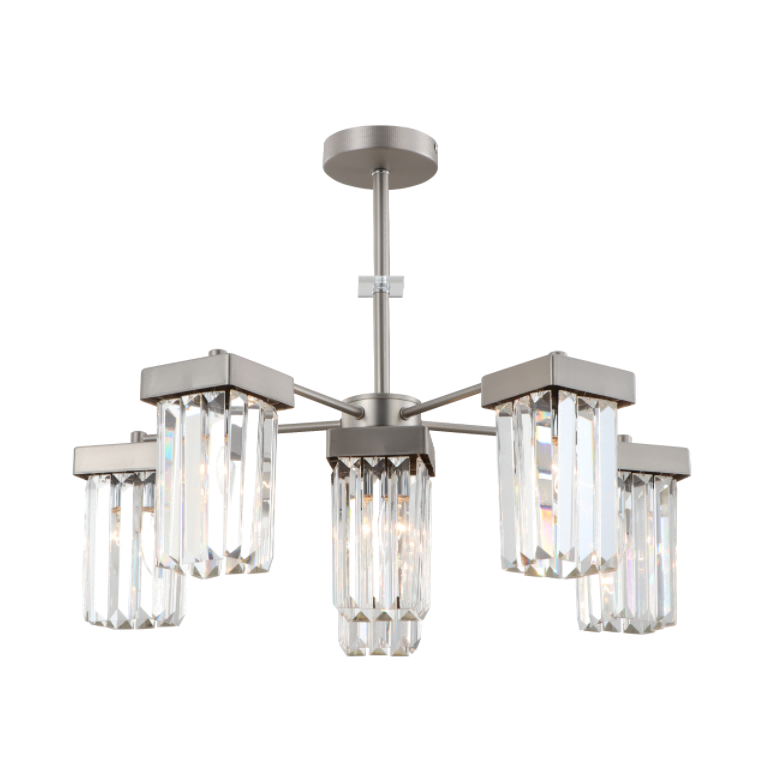 6 ışıklı nikel modern k9 kristal tavan avizesi