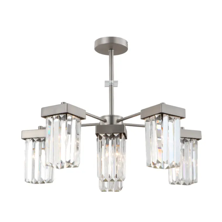 6 ışıklı nikel modern k9 kristal tavan avizesi