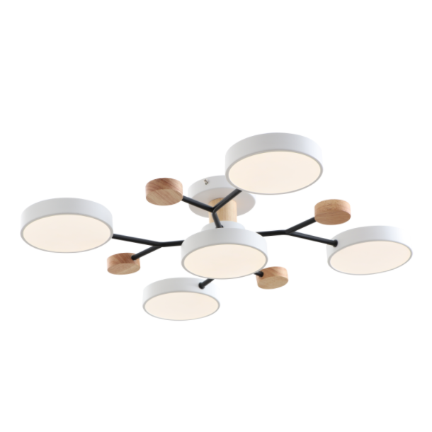 Ahşap aksanlı modern LED tavan lambası