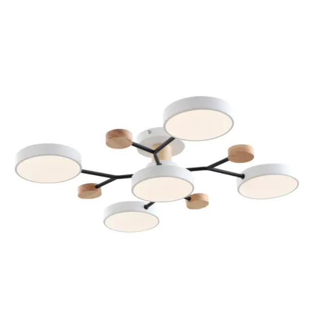 Ahşap aksanlı modern LED tavan lambası